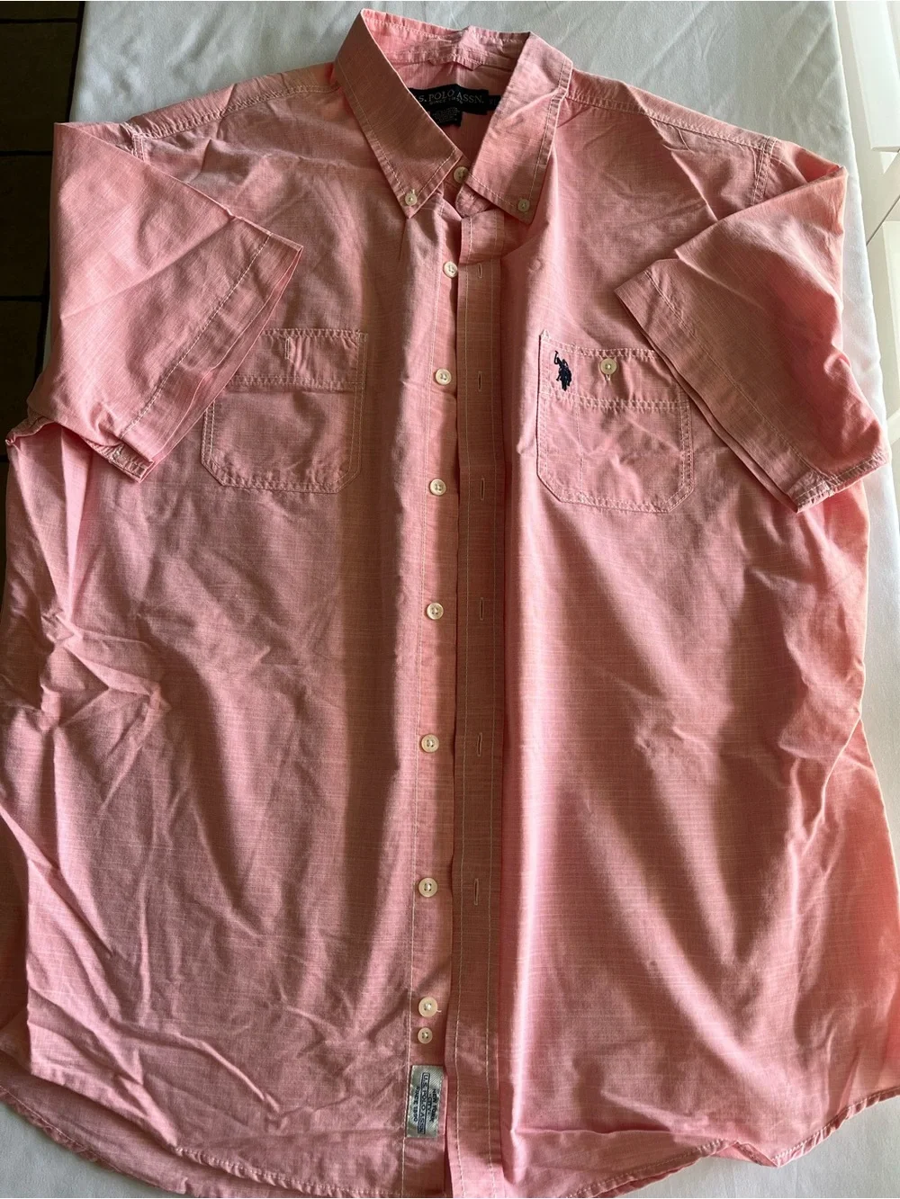Polo by Ralph Lauren Men's Short-Sleeve Button-Down Shirt — Light Pink